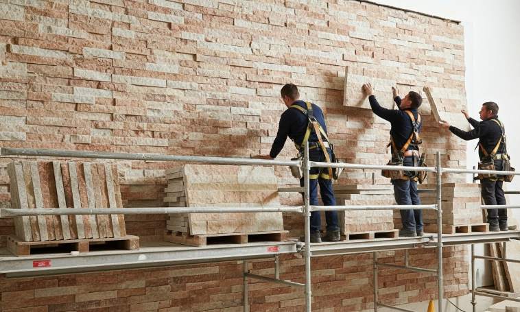 floor to ceiling natural stone fireplace walls (1)