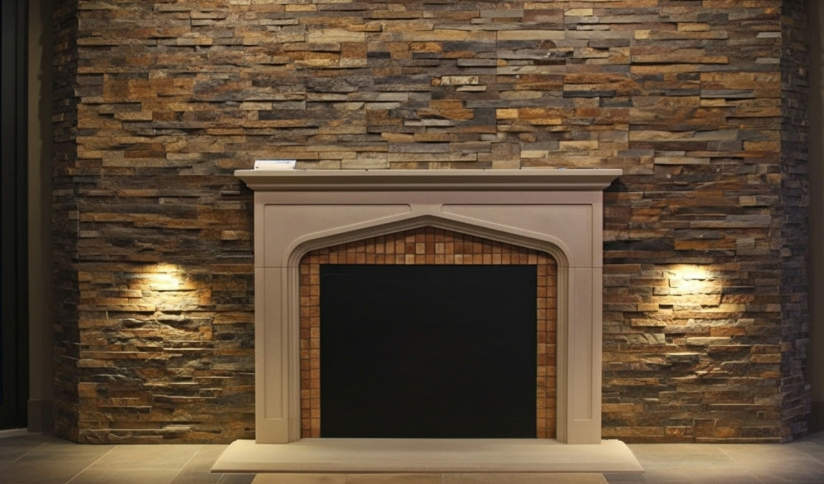 natural stacked stone for corner fireplace designs (4)
