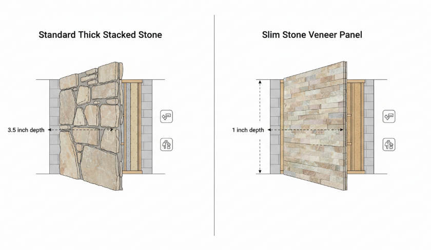 using slim stone veneer in small kitchens (5)