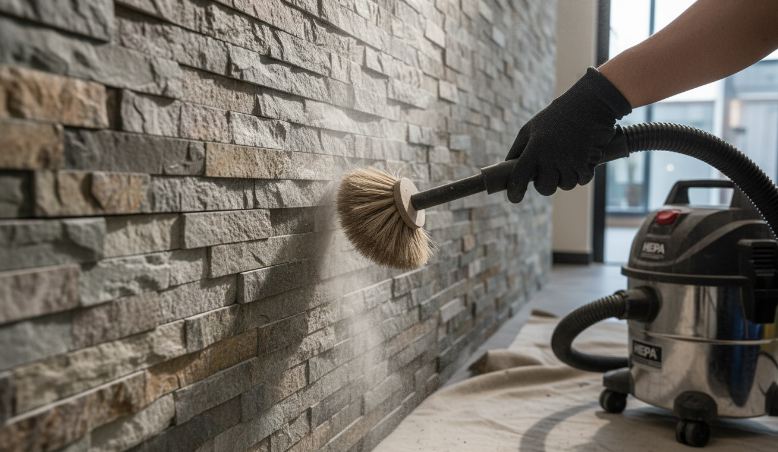 how to clean split face stacked stone (1)