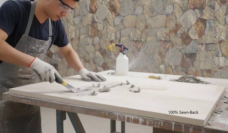 how to repair and reattach loose stacked stone ledger panels (1)