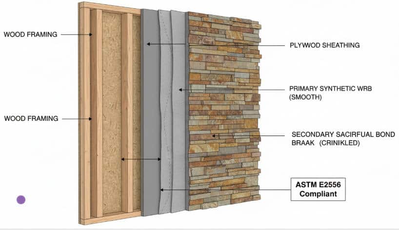 waterproofing exterior stone preventing moisture traps behind veneer (4)