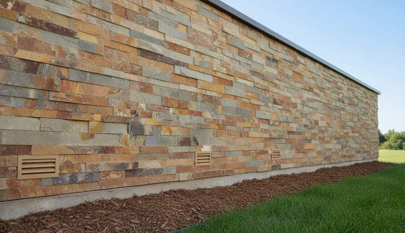 waterproofing exterior stone preventing moisture traps behind veneer